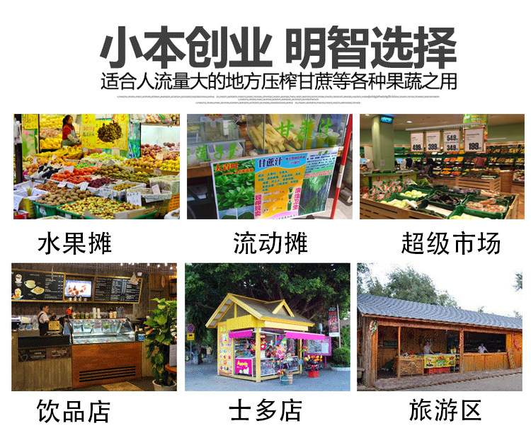 元芳廠家直銷(xiāo)商用蓄電池電瓶甘蔗機(jī) 全自動(dòng)不銹鋼甘蔗榨汁機(jī)臺(tái)式