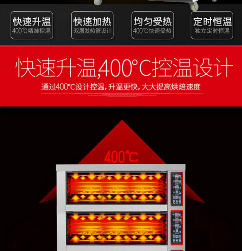 旭眾智能大型面包烤爐3層6盤商用烤箱燃?xì)饪鞠涞案馀_蛋撻烘爐