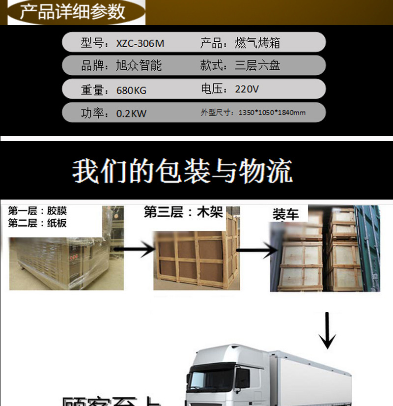 旭眾智能大型面包烤爐3層6盤商用烤箱燃?xì)饪鞠涞案馀_蛋撻烘爐