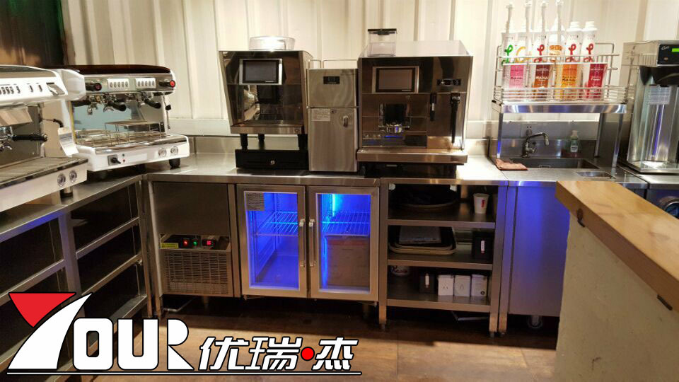 咖啡機(jī) 定做不銹鋼水吧臺(tái)商用奶茶店飲品店操作臺(tái)吧臺(tái)制冰機(jī)