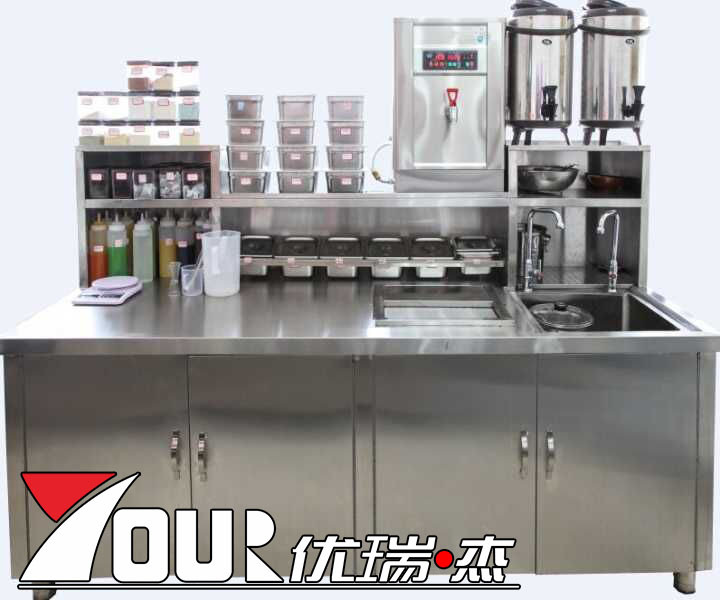 咖啡機(jī) 定做不銹鋼水吧臺(tái)商用奶茶店飲品店操作臺(tái)吧臺(tái)制冰機(jī)