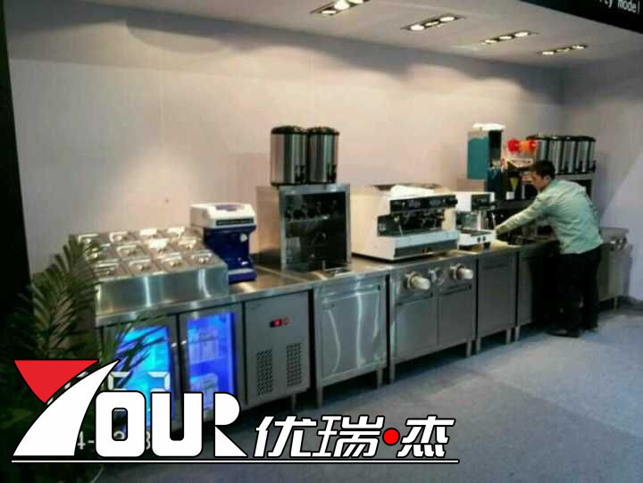 咖啡機(jī) 定做不銹鋼水吧臺(tái)商用奶茶店飲品店操作臺(tái)吧臺(tái)制冰機(jī)