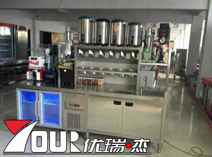 咖啡機(jī) 定做不銹鋼水吧臺(tái)商用奶茶店飲品店操作臺(tái)吧臺(tái)制冰機(jī)