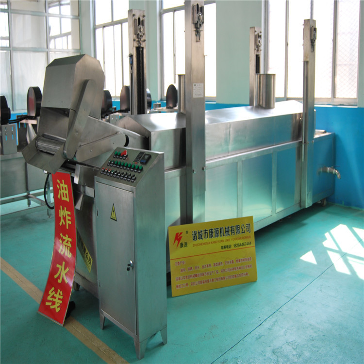 全自動油炸流水線 炸薯片專用油炸機(jī) 網(wǎng)帶式自動刮渣油炸設(shè)備