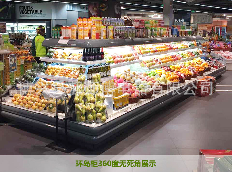 批發(fā)風(fēng)幕柜保鮮超市大型蔬菜水果牛奶展示柜保鮮柜冷藏啤酒展示柜