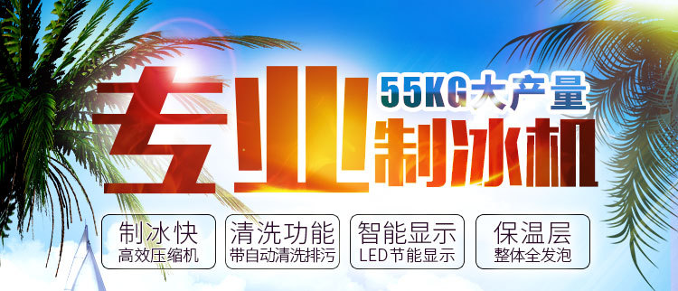 樂創(chuàng)商用制冰機(jī) 奶茶店酒吧KTV自動制冰機(jī)55kg公斤小型方塊冰機(jī)