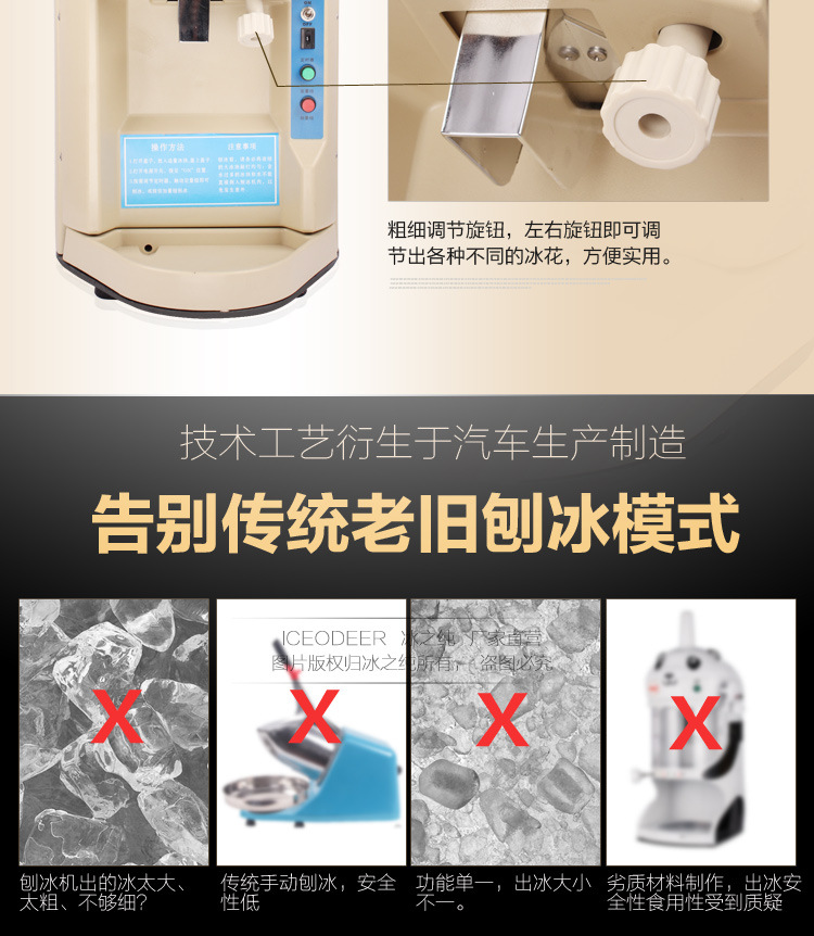 全自動商用刨冰機 冰之純熱賣新品碎冰機 全國聯(lián)保包郵刨冰機