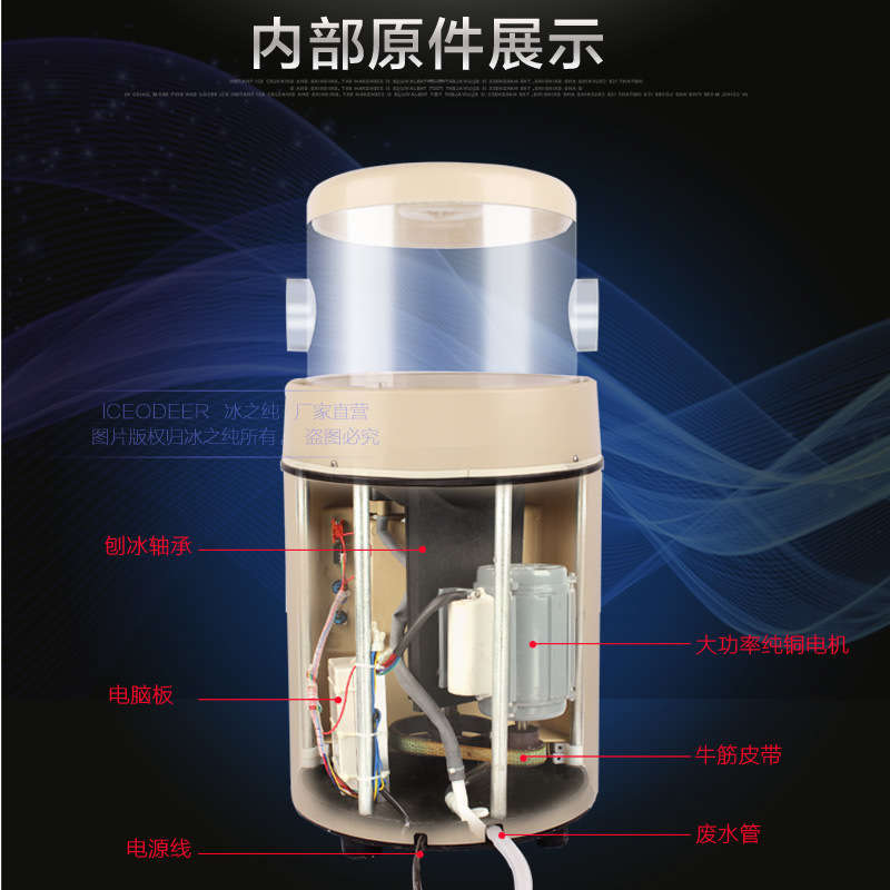 全自動商用刨冰機 冰之純熱賣新品碎冰機 全國聯(lián)保包郵刨冰機