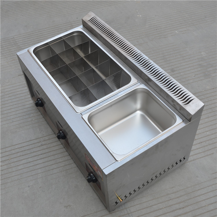 三缸燃氣油炸鍋商用煤氣油炸爐油炸機炸薯條機炸雞關(guān)東煮煮面爐