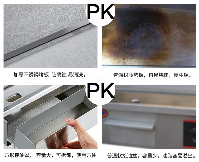 商用電熱扒爐鐵板魷魚(yú)設(shè)備加厚平扒爐鐵板燒機(jī)臺(tái)灣手抓餅機(jī)器