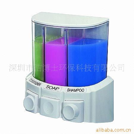 廠家批發三頭手動皂液器，給液機，酒店/賓館/物業洗手液盒。