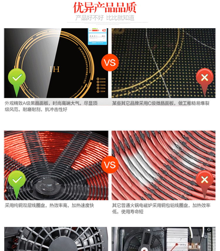 火鍋電磁爐圓形嵌入式 288mm線控觸摸2200W商用酒店餐廳廠家直發(fā)